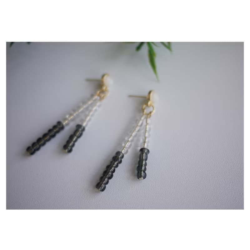 跳色玻璃珠耳飾 | 穿式 | pierced | 姊姊系
