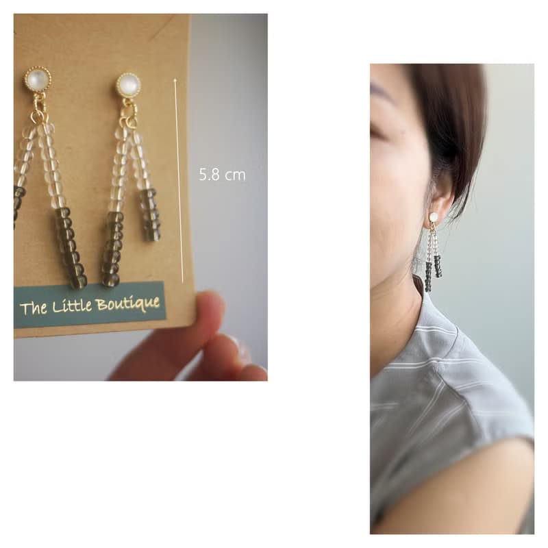 跳色玻璃珠耳飾 | 穿式 | pierced | 姊姊系