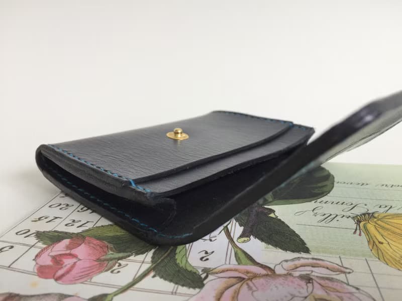 畢業禮物 深海藍卡夾/名片夾＿皮革手工縫製 Business Card holder