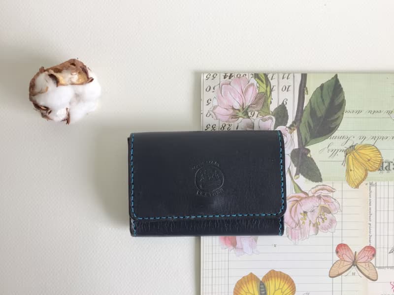 畢業禮物 深海藍卡夾/名片夾＿皮革手工縫製 Business Card holder