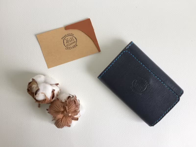 畢業禮物 深海藍卡夾/名片夾＿皮革手工縫製 Business Card holder