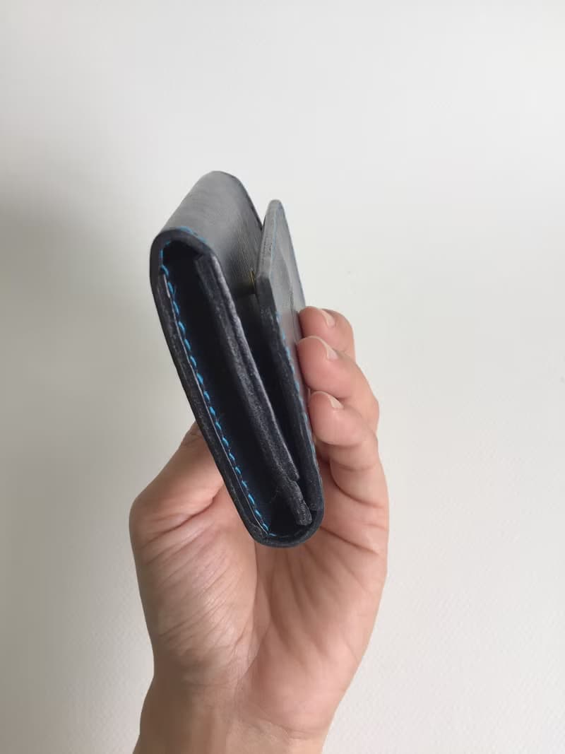 畢業禮物 深海藍卡夾/名片夾＿皮革手工縫製 Business Card holder