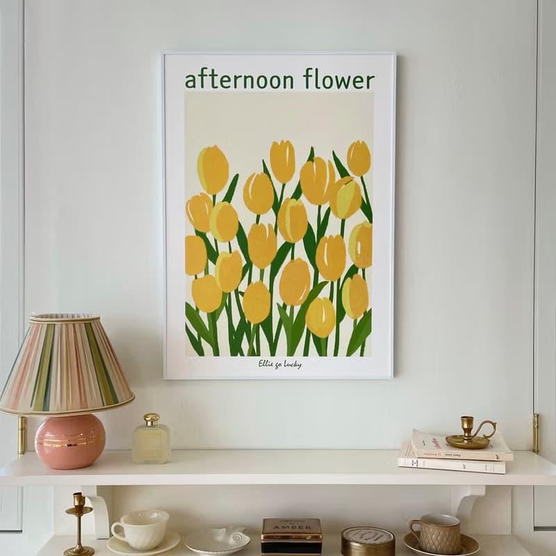 Art print/ Yellow Tulips / Flower Illustration poster A4 A3 A2