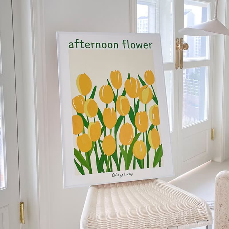 Art print/ Yellow Tulips / Flower Illustration poster A4 A3 A2