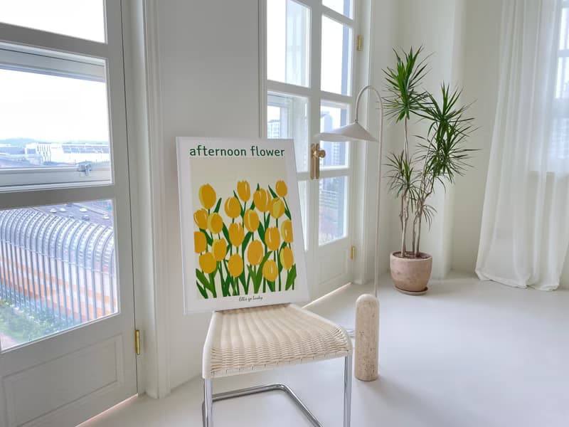 Art print/ Yellow Tulips / Flower Illustration poster A4 A3 A2