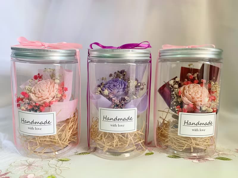 索拉花乾燥療癒系花束花罐