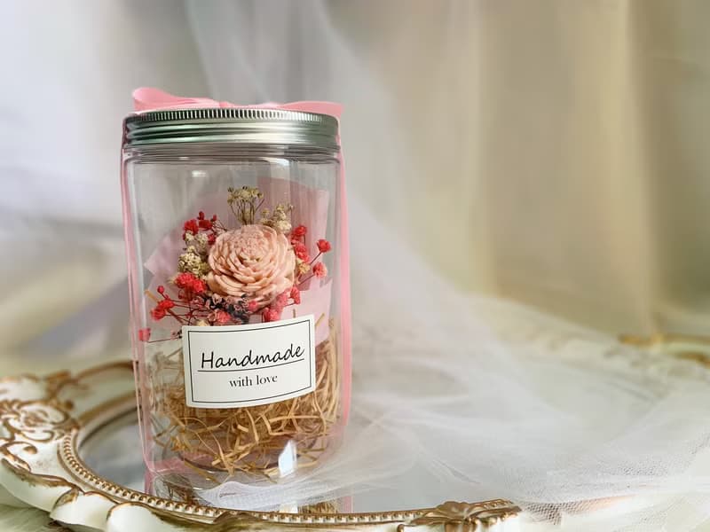 索拉花乾燥療癒系花束花罐