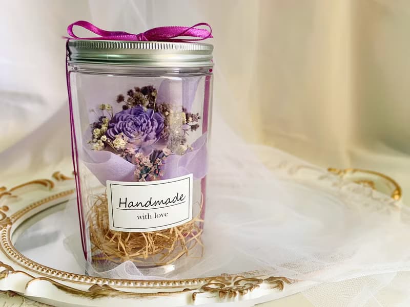 索拉花乾燥療癒系花束花罐