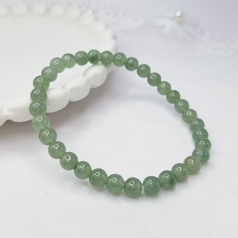 冰潤濃郁 滿色綠 手串 手珠 珠串 | 天然緬甸玉A貨翡翠