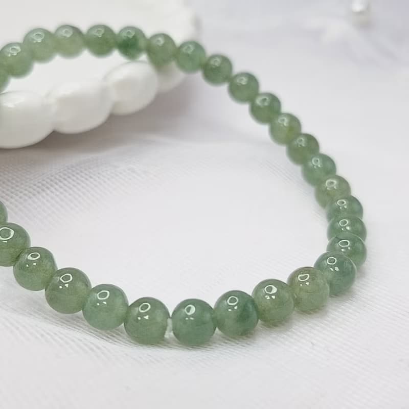 冰潤濃郁 滿色綠 手串 手珠 珠串 | 天然緬甸玉A貨翡翠