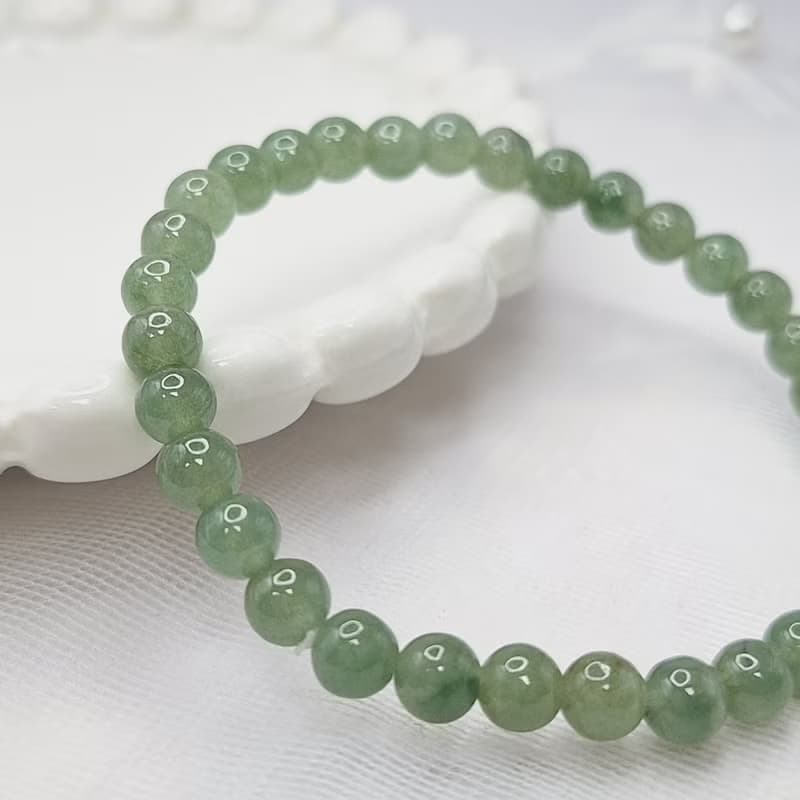 冰潤濃郁 滿色綠 手串 手珠 珠串 | 天然緬甸玉A貨翡翠