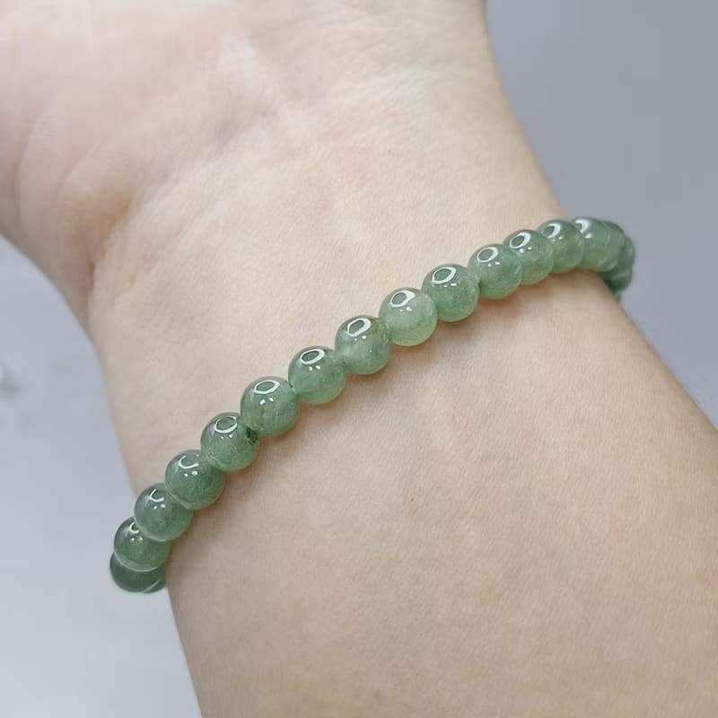 冰潤濃郁 滿色綠 手串 手珠 珠串 | 天然緬甸玉A貨翡翠