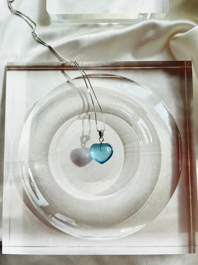 無盡迴圈【海藍寶透體925銀項鍊】湛藍水體精品等級美物/透體精緻