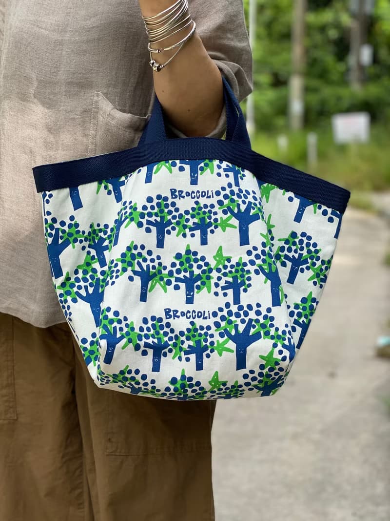 手工製印花帆布手挽袋 /手提包