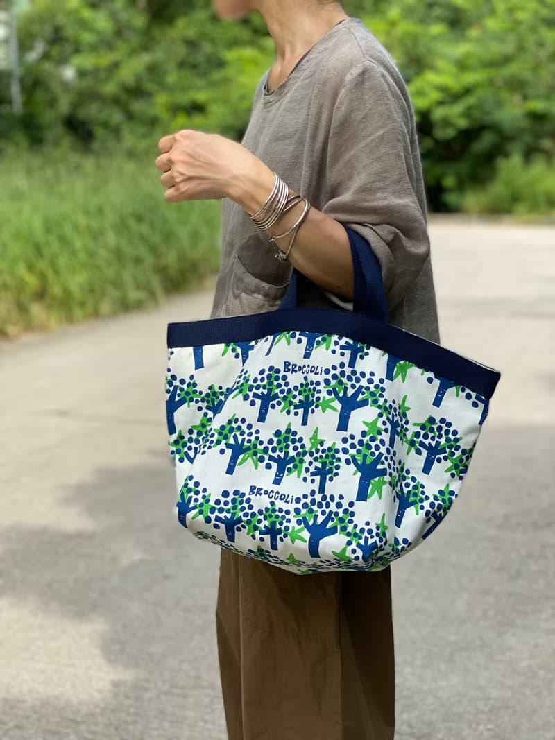 手工製印花帆布手挽袋 /手提包