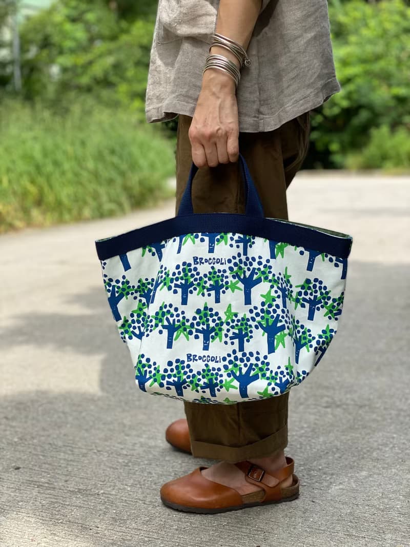 手工製印花帆布手挽袋 /手提包