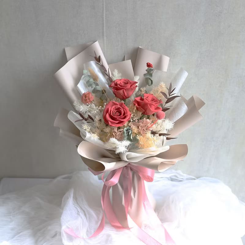 G47花束/永生花.乾燥花/情人節花束/畢業花束/求婚花束/畢業