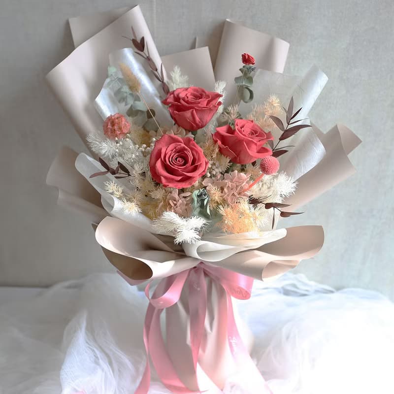 G47花束/永生花.乾燥花/情人節花束/畢業花束/求婚花束/畢業