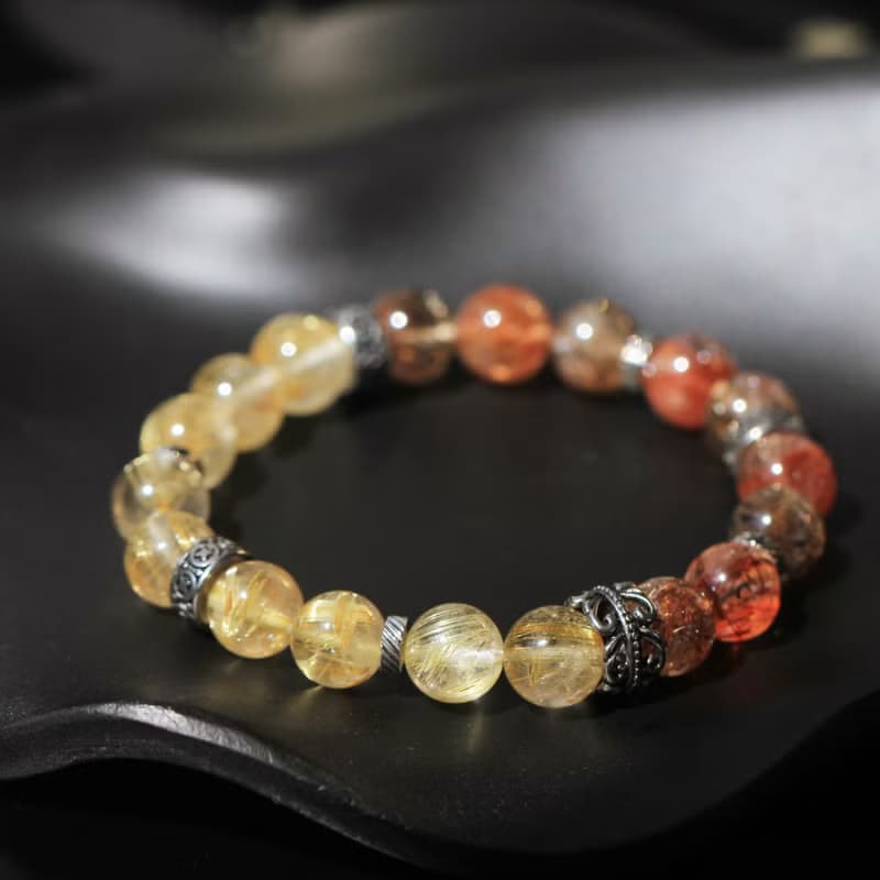 限量收藏 金髮晶 / 鈦晶  黑金超七 水晶手鍊 天然石 大顆 招財