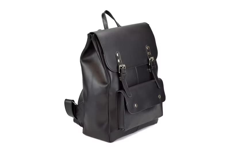 Black Leather Backpack for Men or Women, Genuine Leather, Premium Quality Bag.
