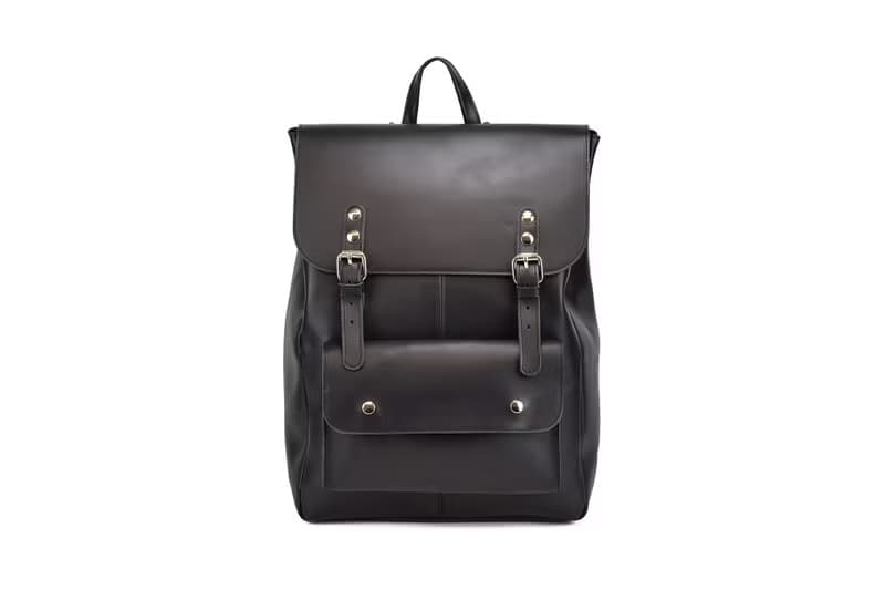 Black Leather Backpack for Men or Women, Genuine Leather, Premium Quality Bag.