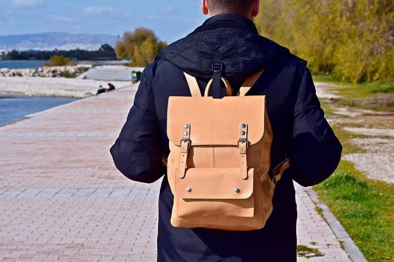 Black Leather Backpack for Men or Women, Genuine Leather, Premium Quality Bag.