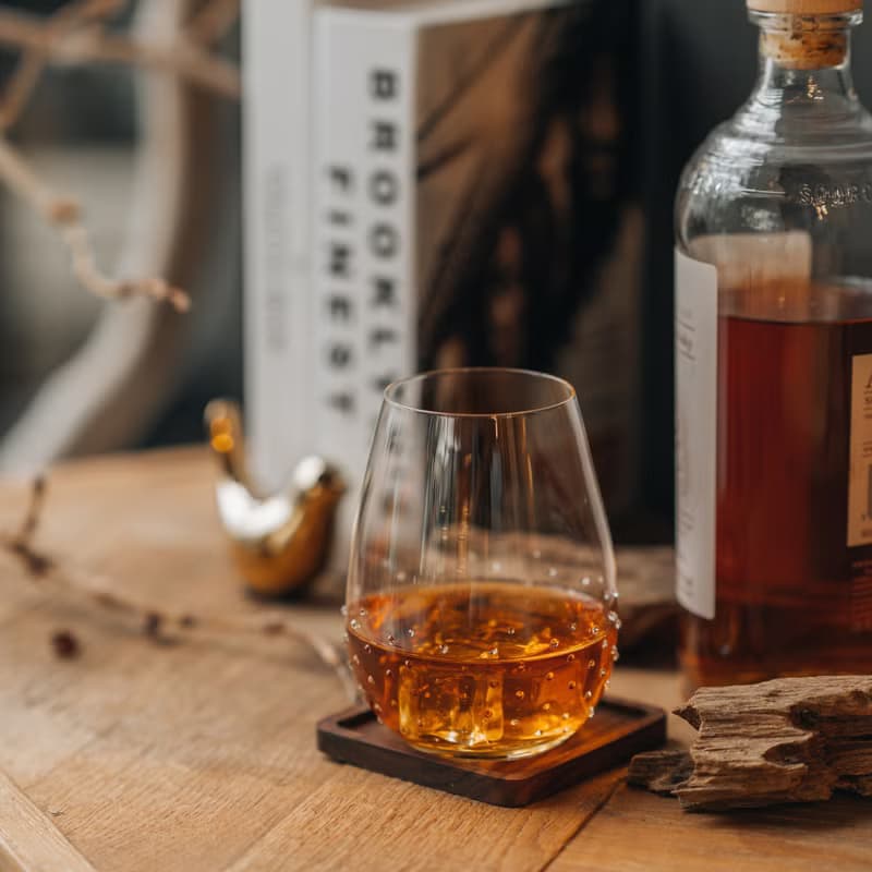 【GRANDI】天秤座平底杯 會呼吸的威士忌杯 施華洛世奇水鑽酒杯
