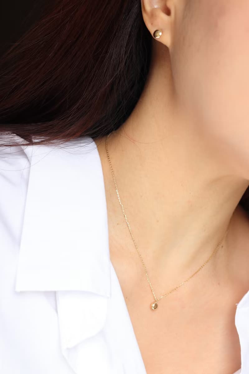 14K Gold Bean Necklace 金豆豆項鍊