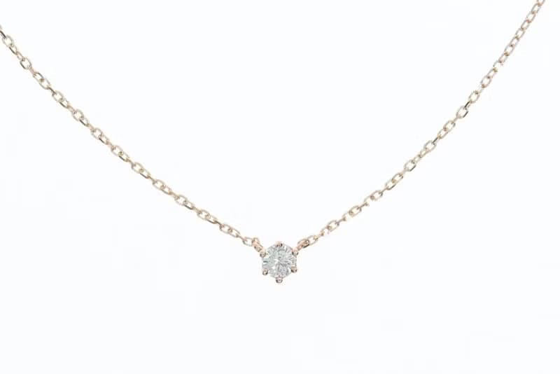 18K Tint Diamond Necklace 0.10 ct 六爪簡約鑽石項鍊