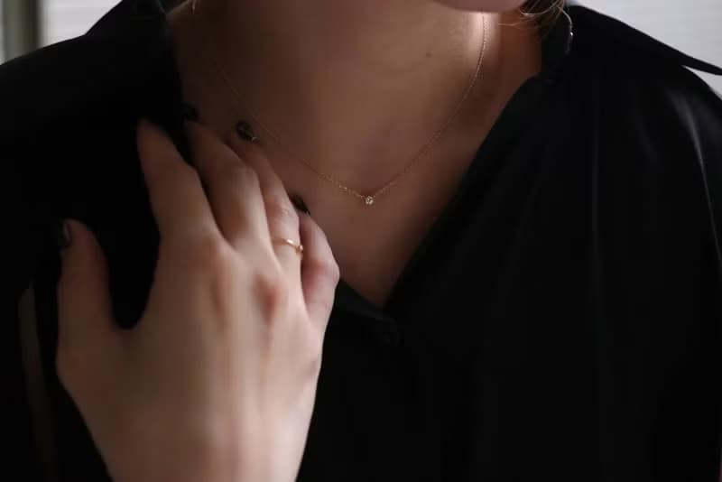 18K Tint Diamond Necklace 0.10 ct 六爪簡約鑽石項鍊