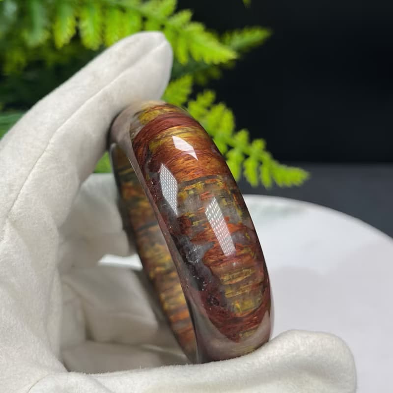 精品 南非彼得石手鐲 56MM 玉化高瓷貓眼山水壁畫風 辟邪招財助運