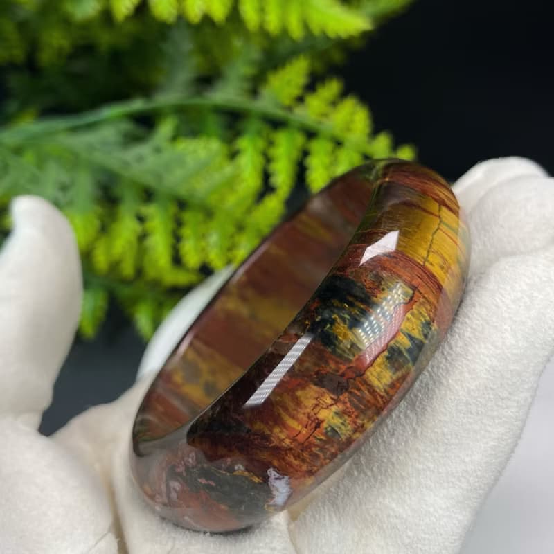 精品 南非彼得石手鐲 56MM 玉化高瓷貓眼山水壁畫風 辟邪招財助運