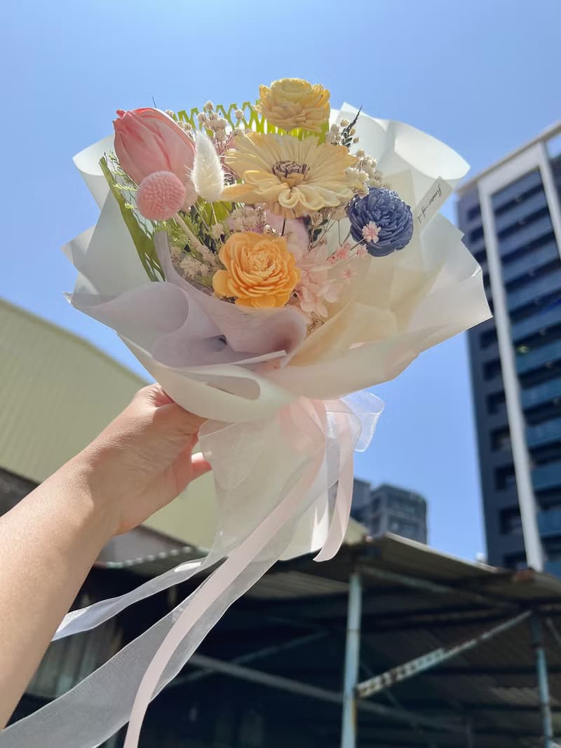 【畢業花束】flower-of-life 多巴胺花漾 乾燥花束 向日葵