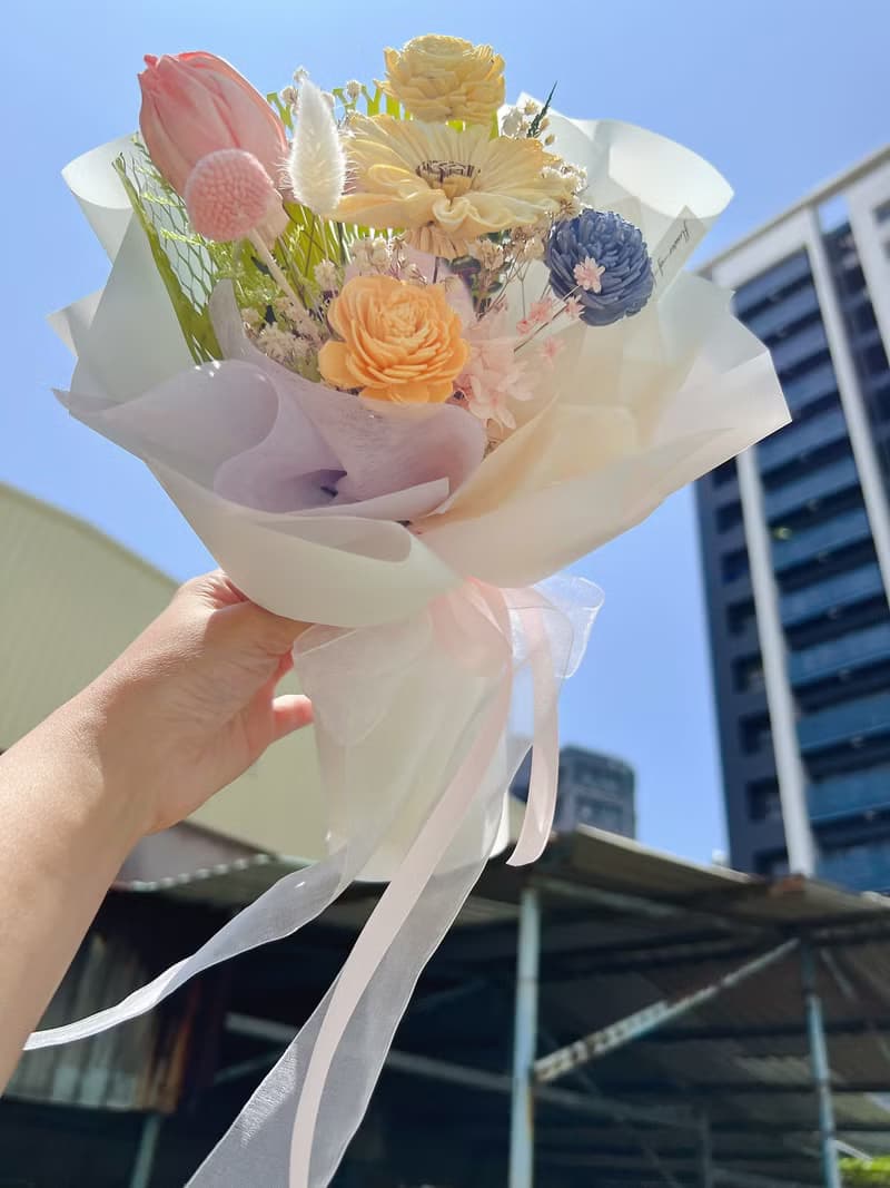 【畢業花束】flower-of-life 多巴胺花漾 乾燥花束 向日葵