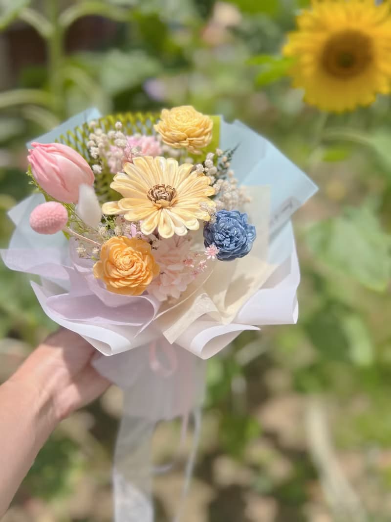 【畢業花束】flower-of-life 多巴胺花漾 乾燥花束 向日葵