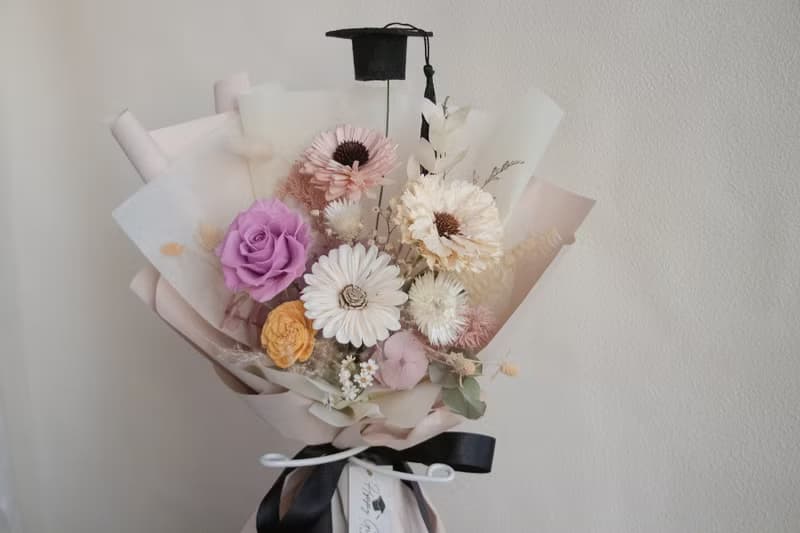 熱銷款 畢業花束 粉橘色畢業花束 擴香花束 共三種尺寸