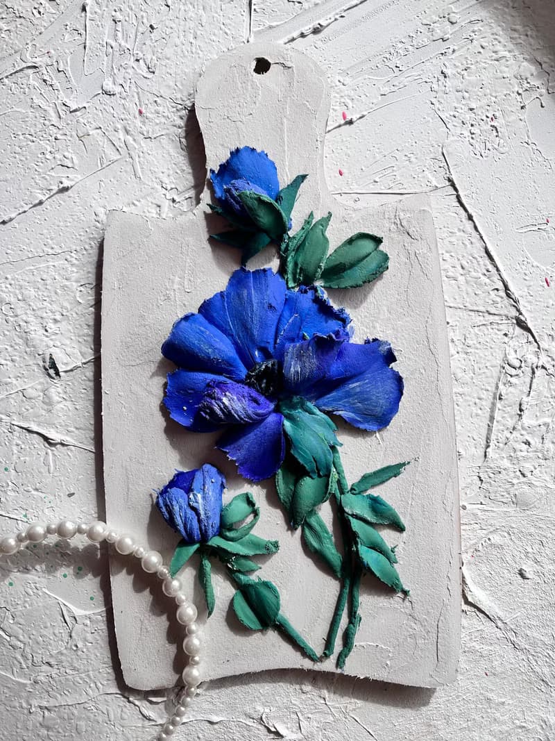 Anemone sculptural painting 3d flowers painting floral art