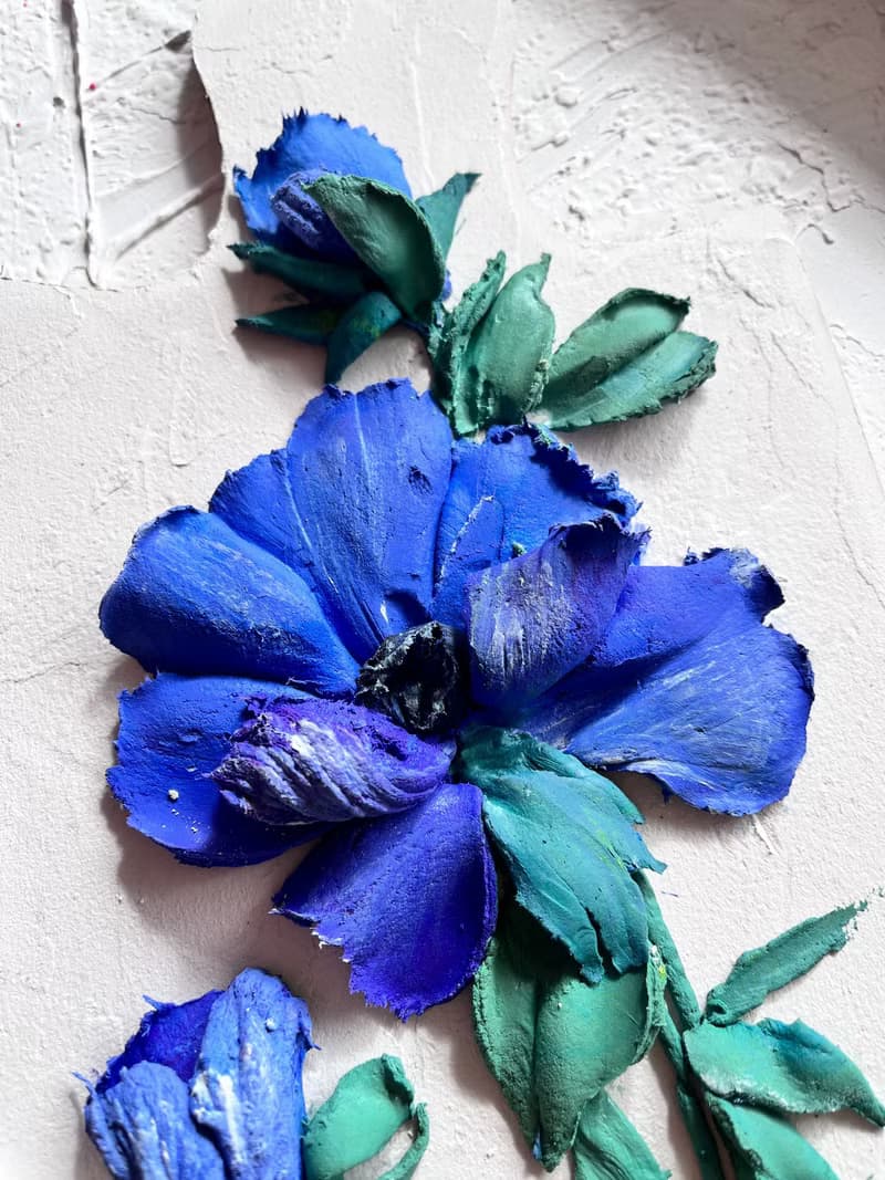 Anemone sculptural painting 3d flowers painting floral art