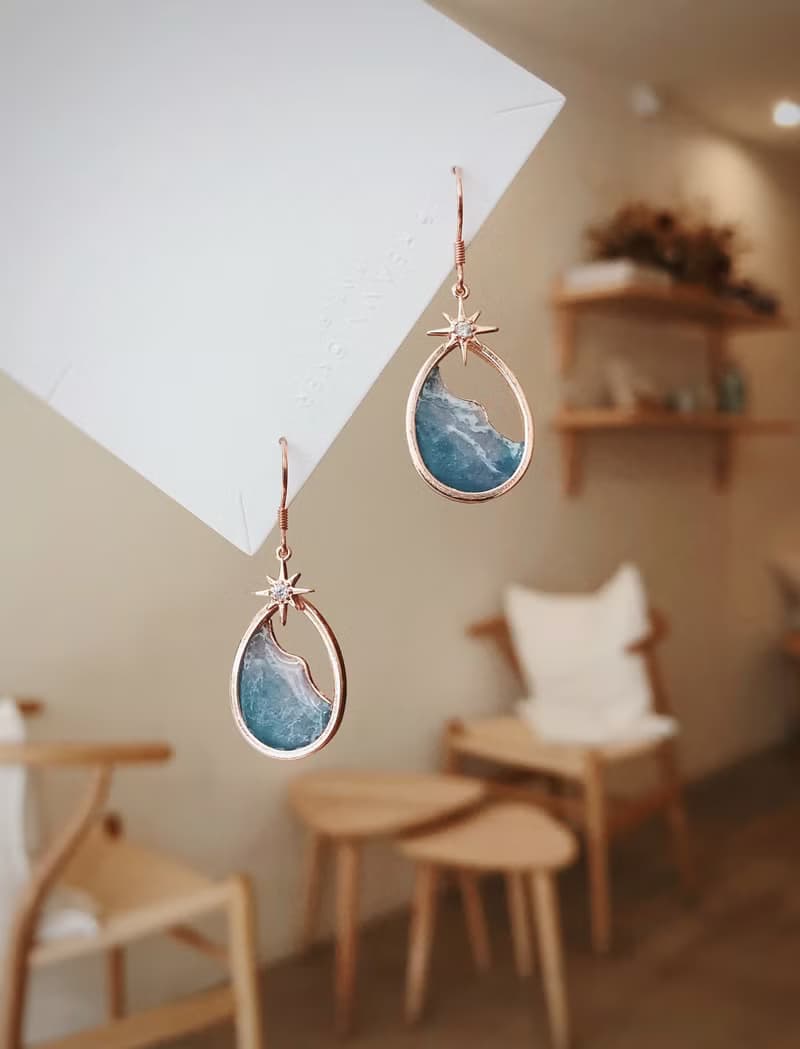 微光海浪耳環