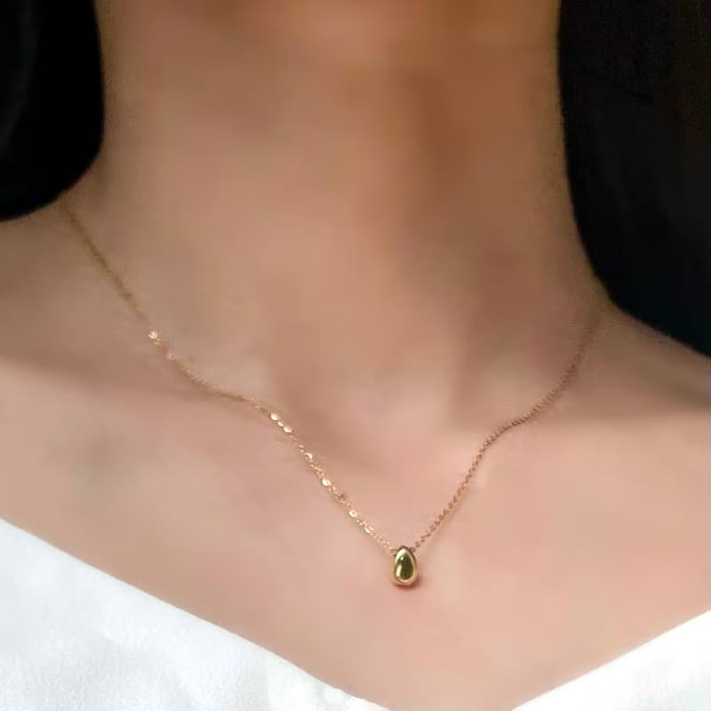 2way 金属アレルギー対応　つけっぱなし OK  雫 ドロップ スネックレス　316L サージカルステンレス　防過敏　项链, 項鏈, 項鍊
