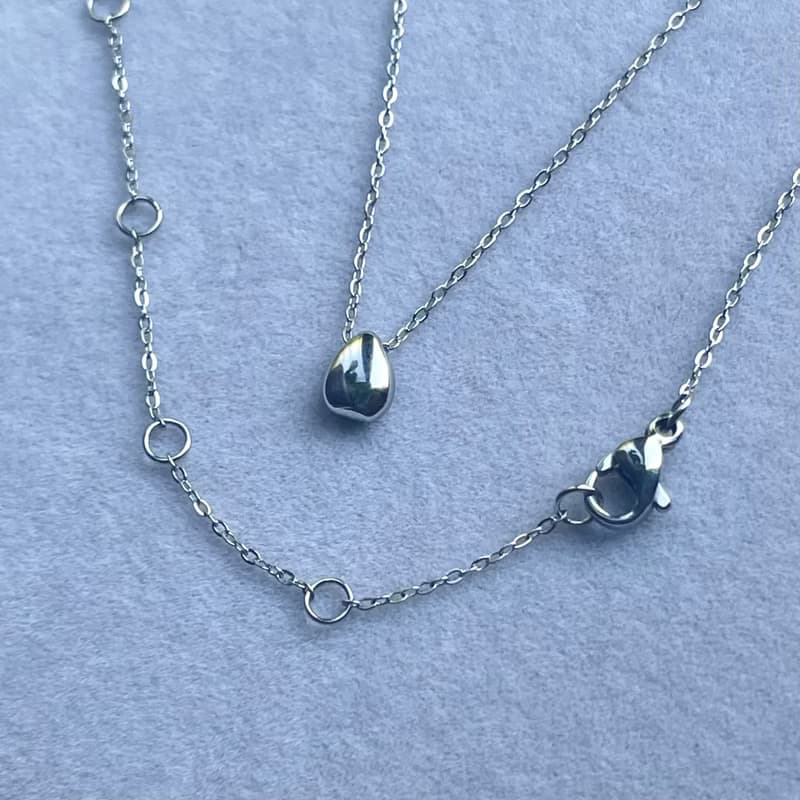 2way 金属アレルギー対応　つけっぱなし OK  雫 ドロップ スネックレス　316L サージカルステンレス　防過敏　项链, 項鏈, 項鍊