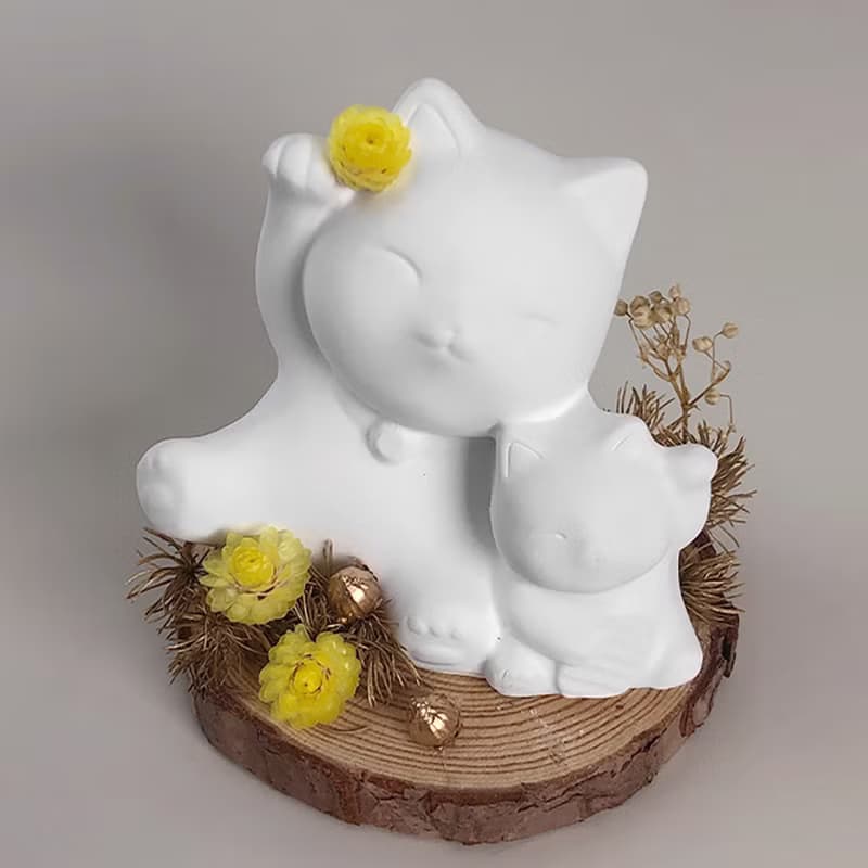 【艸弄花藝】療癒系擴香石禮盒-招財貓(附香氛精油)/聖誕禮物