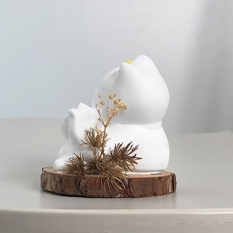 【艸弄花藝】療癒系擴香石禮盒-招財貓(附香氛精油)/聖誕禮物