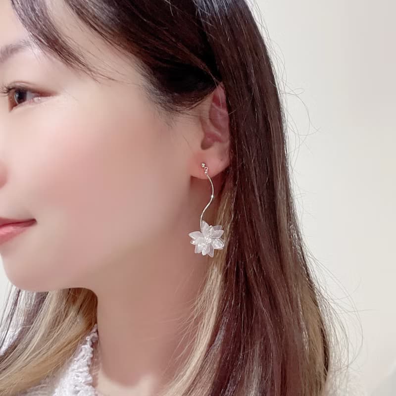 【仙女棒】樹脂水晶花耳環