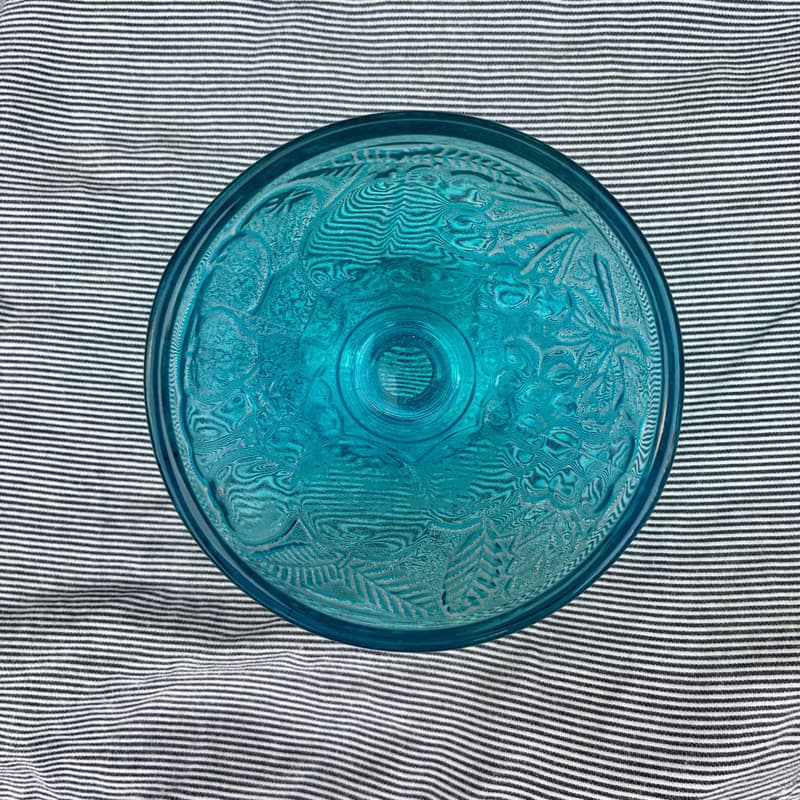 1950年代 法国蓝色压制玻璃冰淇淋杯
