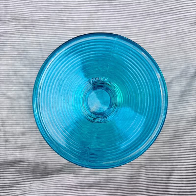 1950年代 法国蓝色压制玻璃冰淇淋杯