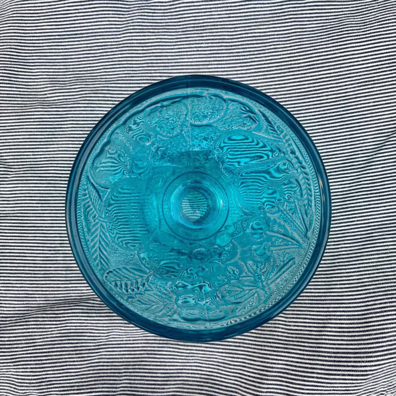 1950年代 法国蓝色压制玻璃冰淇淋杯