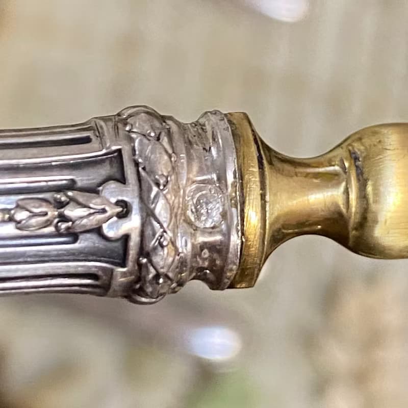 19世紀末 法國Louis XVI古典風格 純銀柄甜點前菜叉