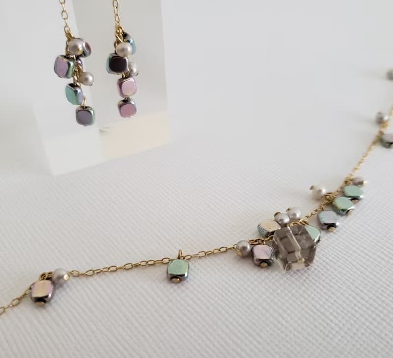 ヘマティーンとスモーキークオーツのブレスレット