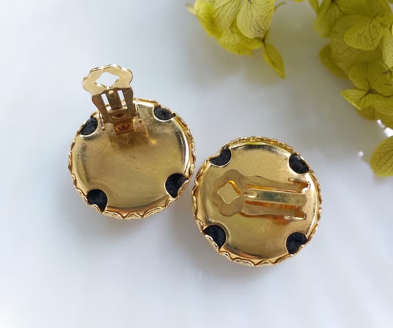 Vintage Jewelry 西洋古董飾品  細緻壓紋 夾式耳環